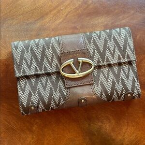 Valentino Brown and Cream Wallet